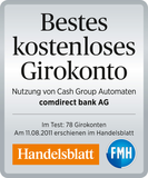 Münzeinzahlautomat Auszeichnung Handelsblatt Girokonto Comdirect